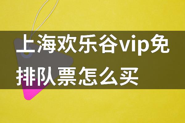 上海欢乐谷vip免排队票怎么买