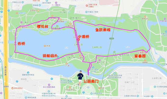玉渊潭健身步道路线图