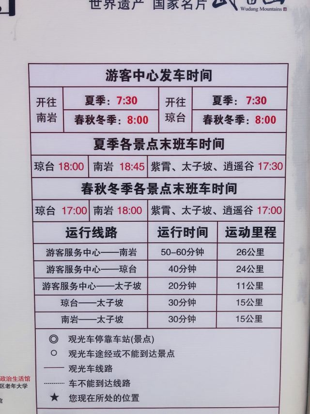 武当山观光车时间表